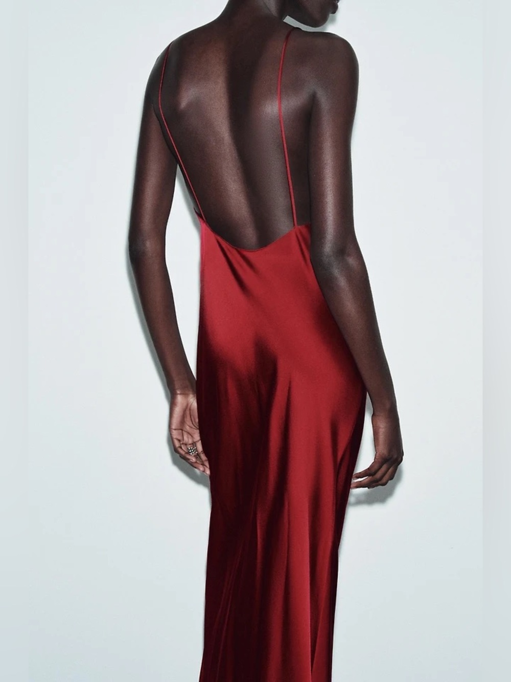 Zara Red satin slip Maxi Dress - Picture 10 of 15
